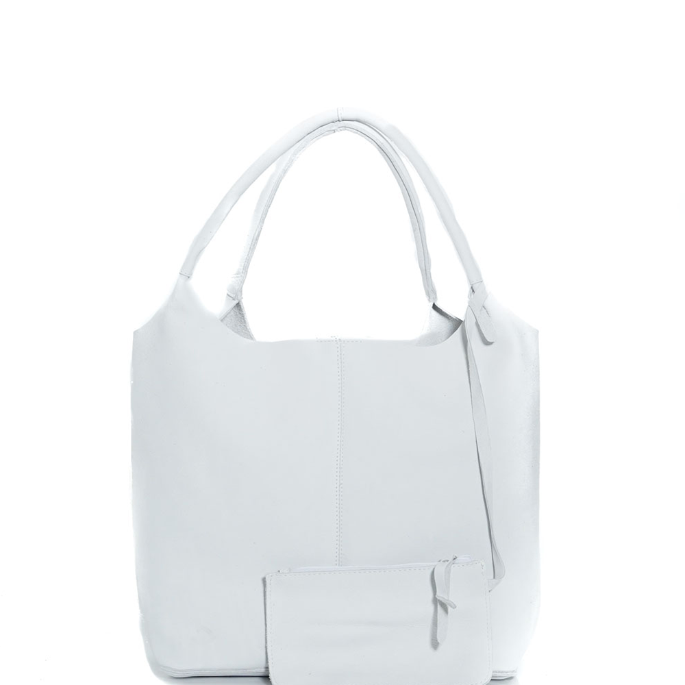 Дамска чанта от естествена кожа модел SIMONA bianco